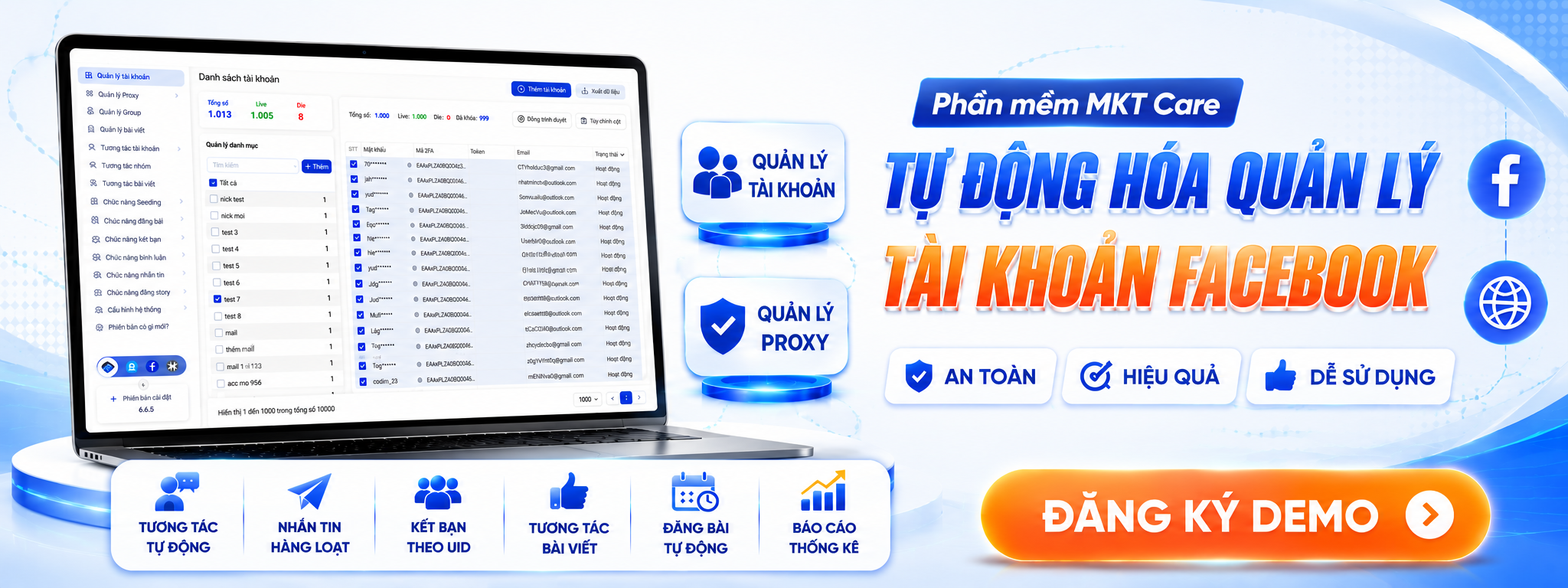 MKT Care - Quản lý và Chăm sóc tài khoản Facebook tự động