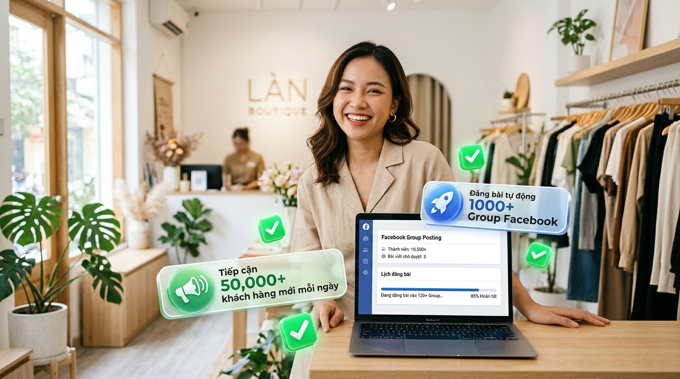 Phủ sóng 1.000+ Group Facebook kết quả phần mềm MKT Post