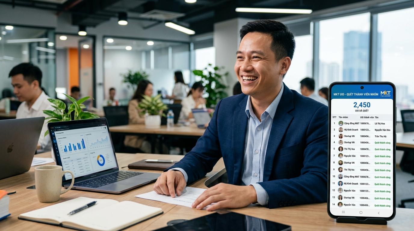 Kết quả quét UID Group Facebook - Doanh nghiệp