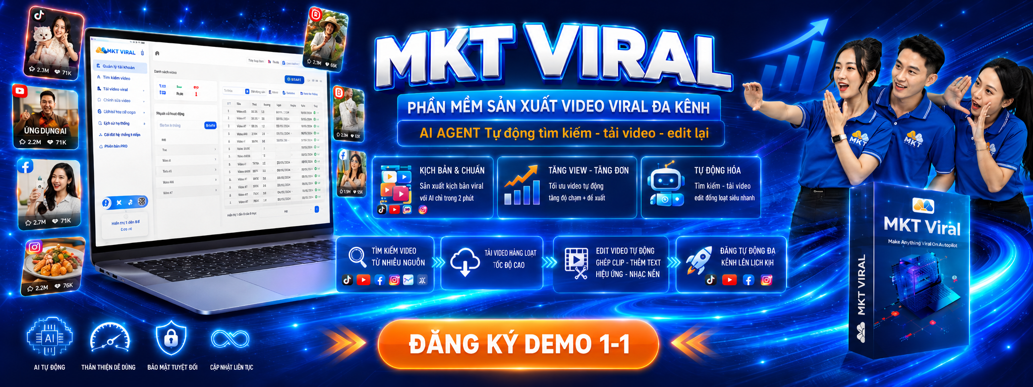 MKT Viral - Phần Mềm Tải & Edit Video Tự Động Đa Nền Tảng