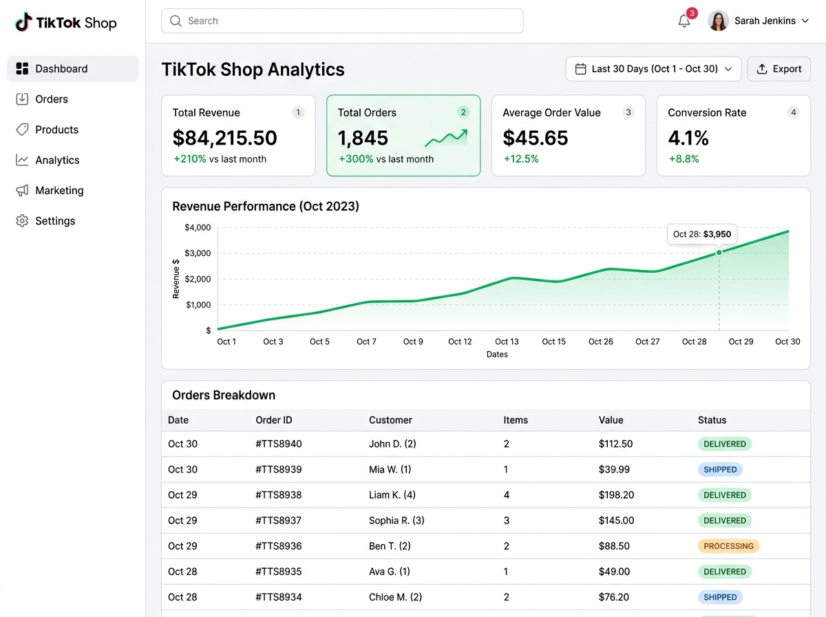 Đơn hàng TikTok Shop tăng 300%