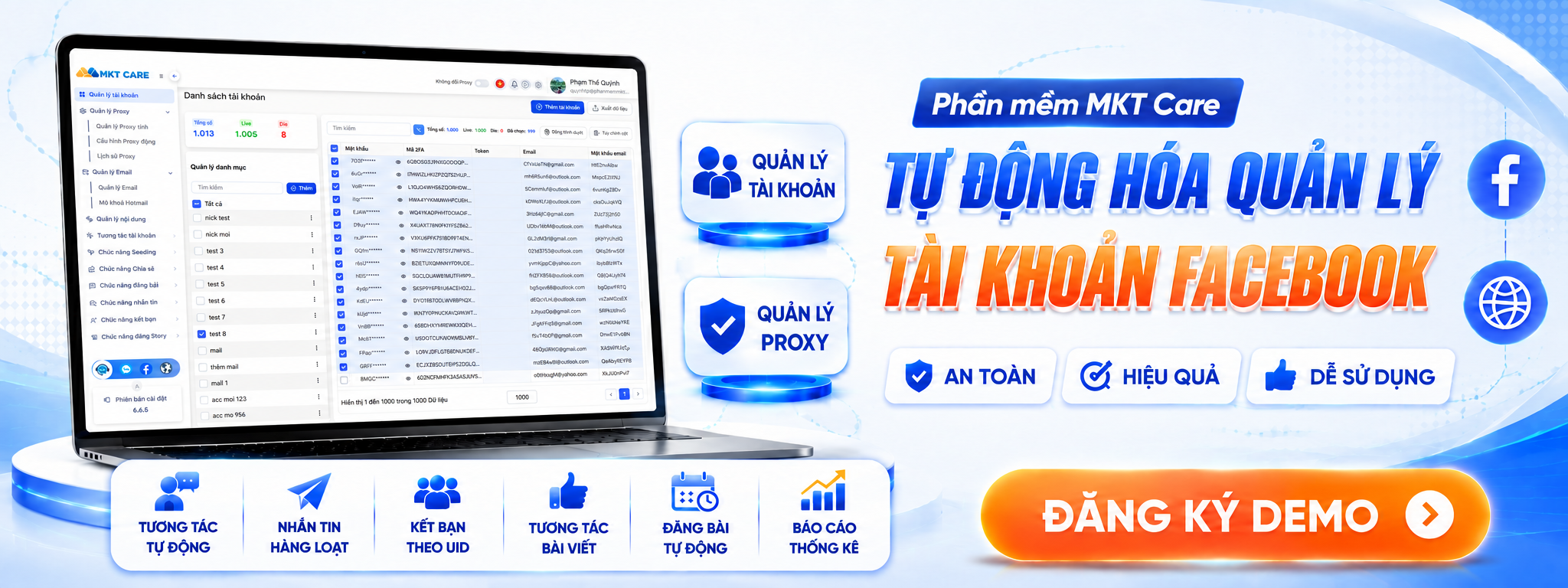 MKT Care - Quản lý và Chăm sóc tài khoản Facebook tự động