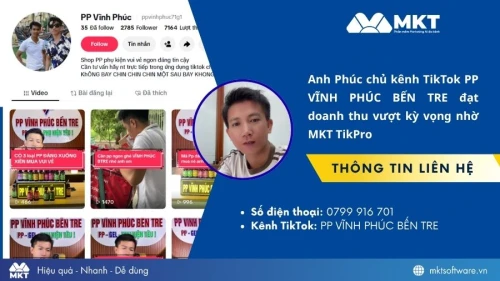 Chủ kênh PP VĨNH PHÚC BẾN TRE tăng x2 hiệu quả livestream và doanh thu cùng MKT TikPro