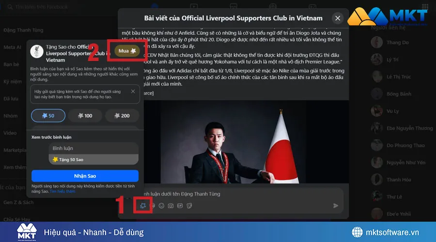 Hướng dẫn mua sao trên Facebook đơn giản 01