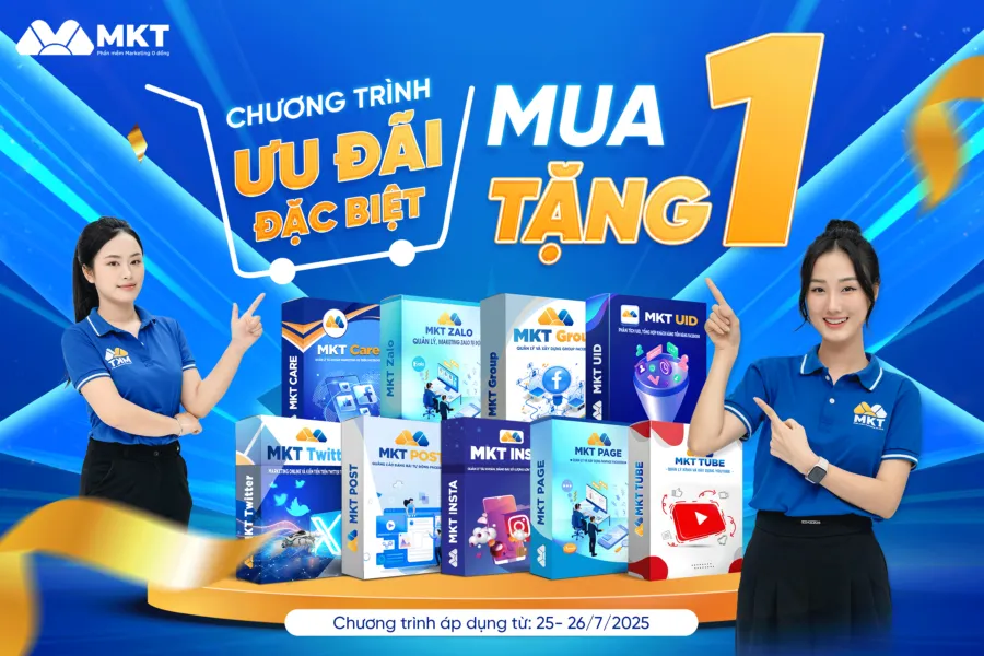 Chương trình ưu đãi đặc biệt tháng 7 từ MKT Software: MUA 1 TẶNG 1 bộ phần mềm marketing 0 đồng