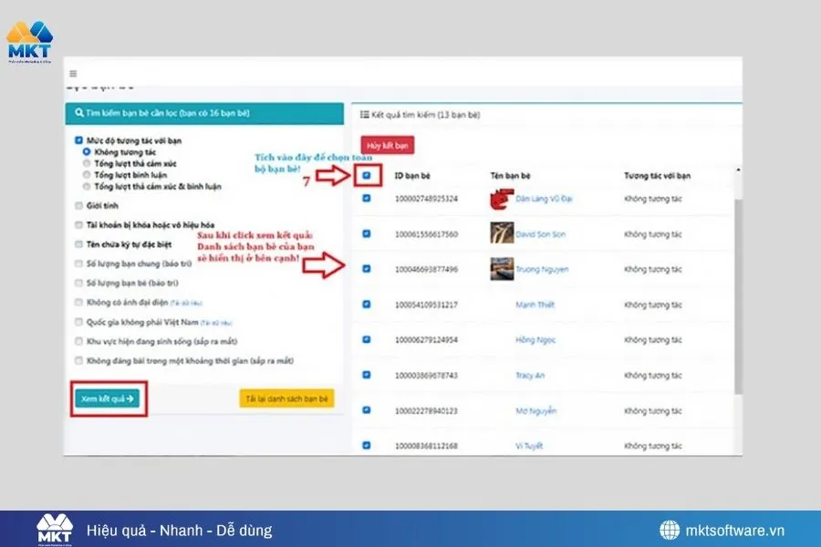 Cách lọc bạn bè Facebook không tương tác nhanh và an toàn