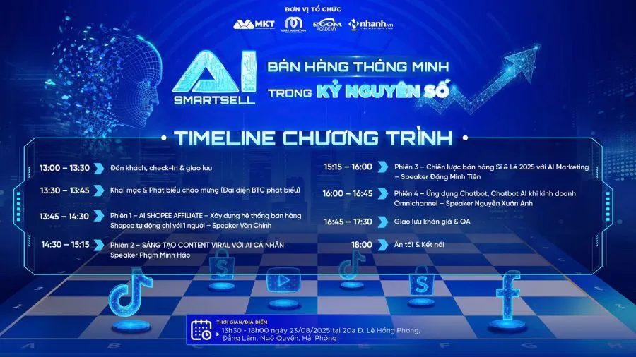 AI SMARTSELL 2025 – Sự kiện ứng dụng AI toàn diện cho bán hàng thông minh, bứt phá doanh thu trong kỷ nguyên số