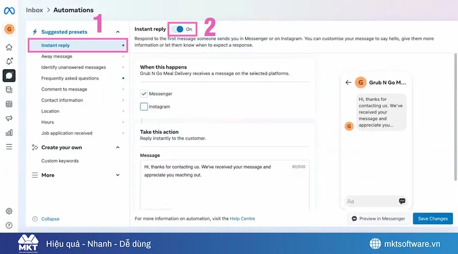 Cách Thiết Lập Trả Lời Tức Thì trên Instagram 2