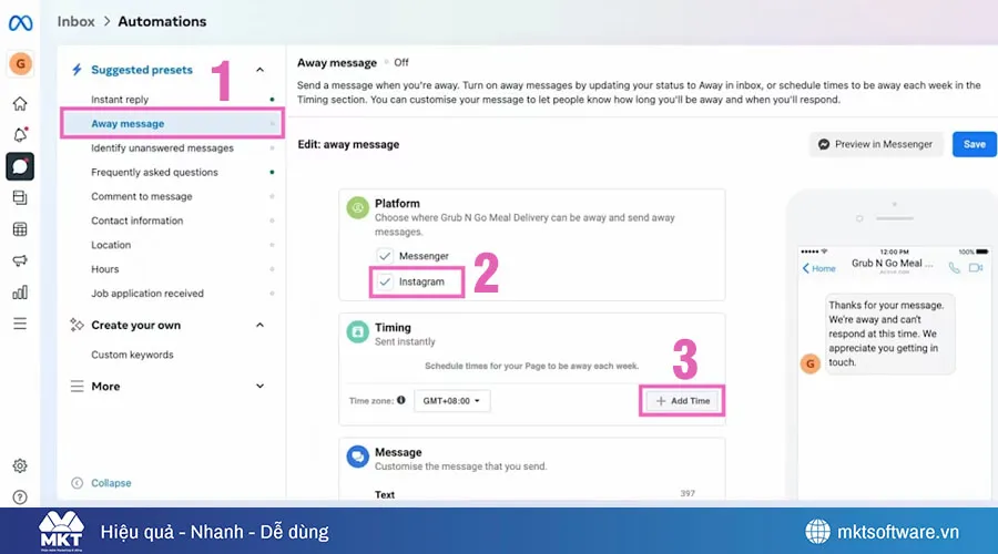 Cách Tạo Tin Nhắn Vắng Mặt trên Instagram 1