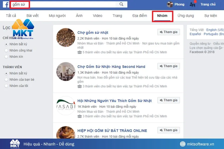 Cách tìm nhóm bán hàng trên Facebook bán gì cũng dễ
