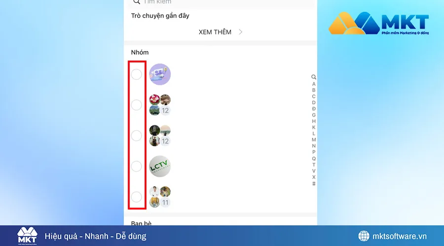 Gửi nhiều tin nhắn Zalo tới nhiều người trên điện thoại B2