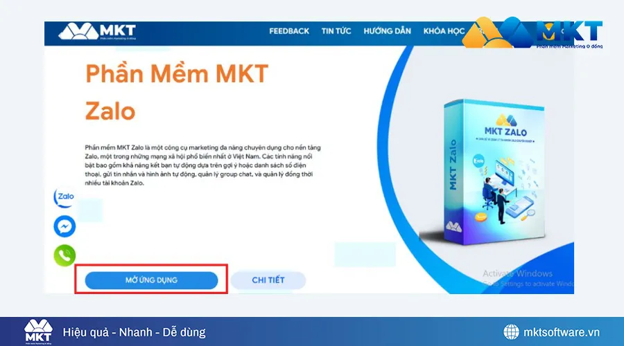 Tải và đăng nhập phần mềm MKT Zalo