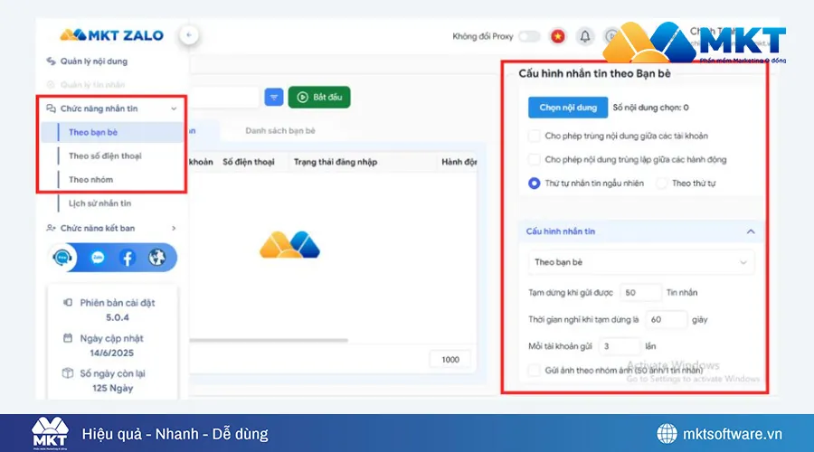 Thiết lập tính năng gửi tin nhắn Zalo hàng loạt