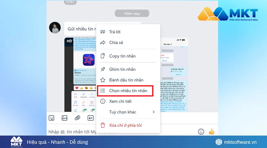 Gửi nhiều tin nhắn Zalo tới nhiều người trên PC, máy tính B1