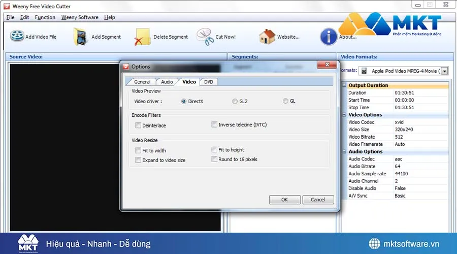 Phần mềm Weeny Free Video Cutter