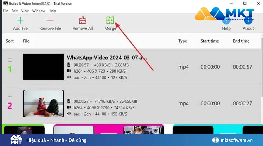 Phần mềm Boilsoft Video Joiner