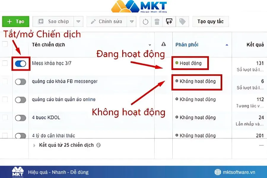 Nhấn vào nút “Bật” như trong hình minh họa