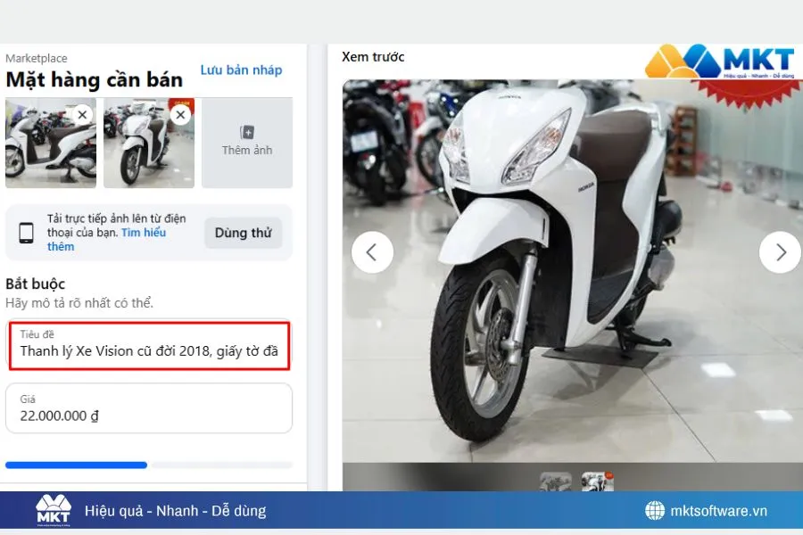 Tiêu đề rõ ràng