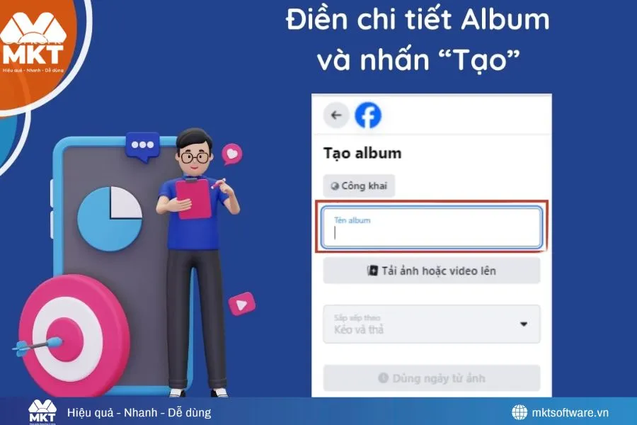 Điền thông tin và ấn Tạo Album