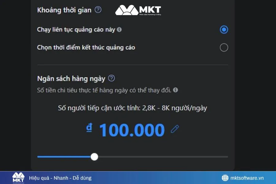 Cài đặt ngân sách, lịch chạy quảng cáo Ads
