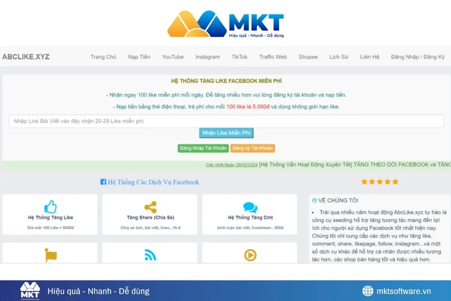 Abclike – Dịch vụ tăng tương tác được ưa chuộng 2025