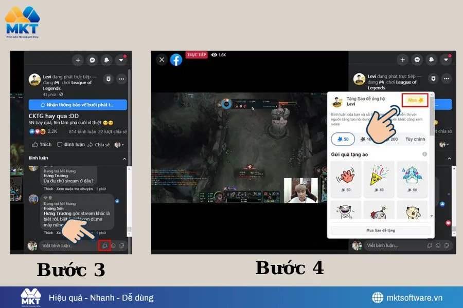 Cách mua sao trên Facebook an toàn - ủng hộ streamer dễ dàng