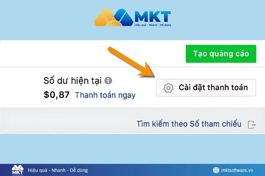 Chọn cài thanh toán Chọn cài thanh toán