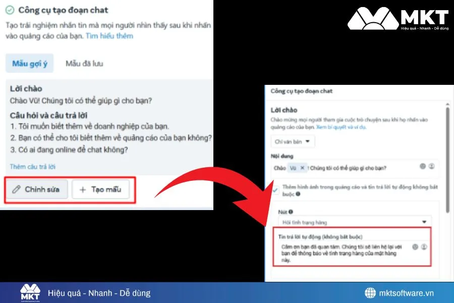 Minh họa về bước thiết lập