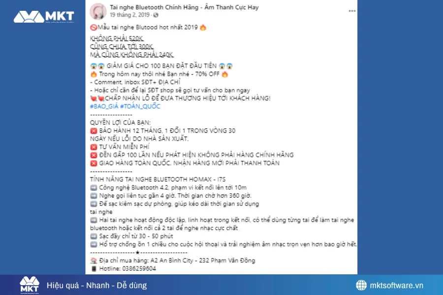 Minh họa về Content bán hàng trực tiếp, tập trung vào tỷ lệ chuyển đổi