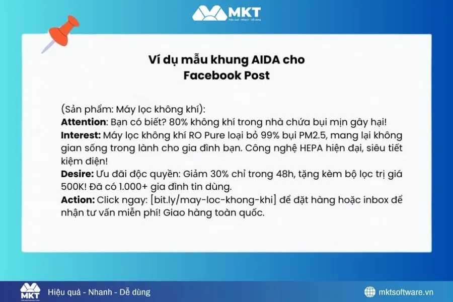 Minh họa về bố cục Content AIDA