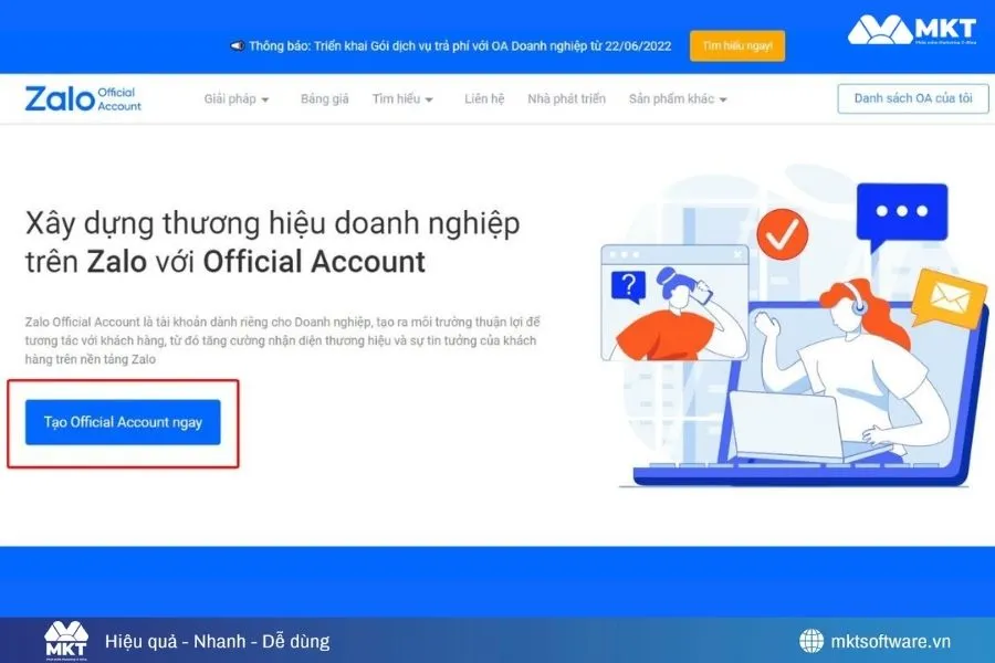 Đăng ký Official Account (OA)