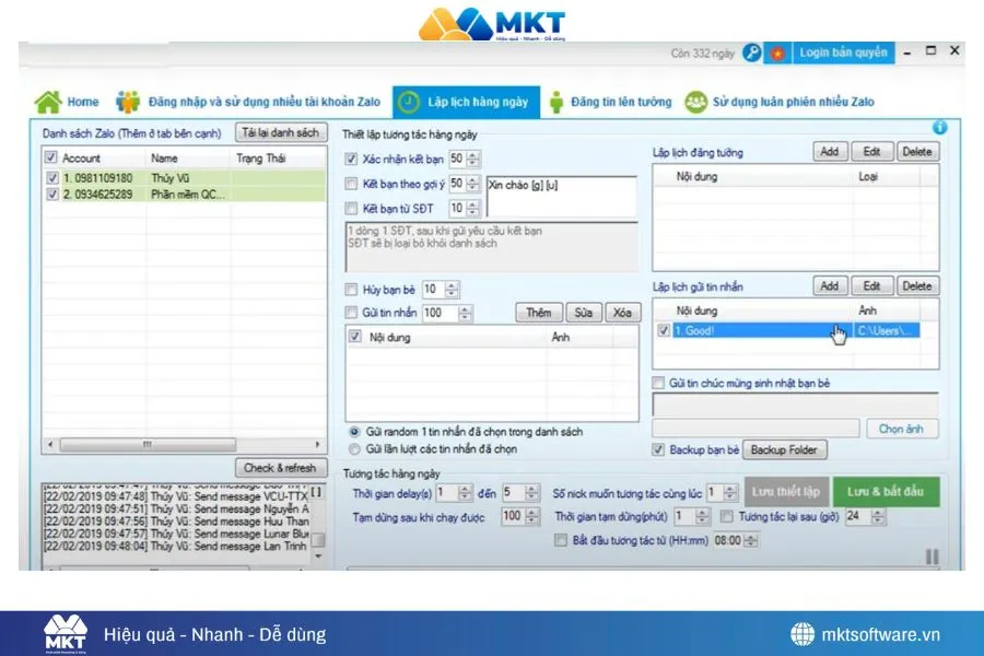 Hình ảnh minh họa về cách hẹn giờ gửi tin nhắn Zalo tự động cho bạn bè, khách hàng