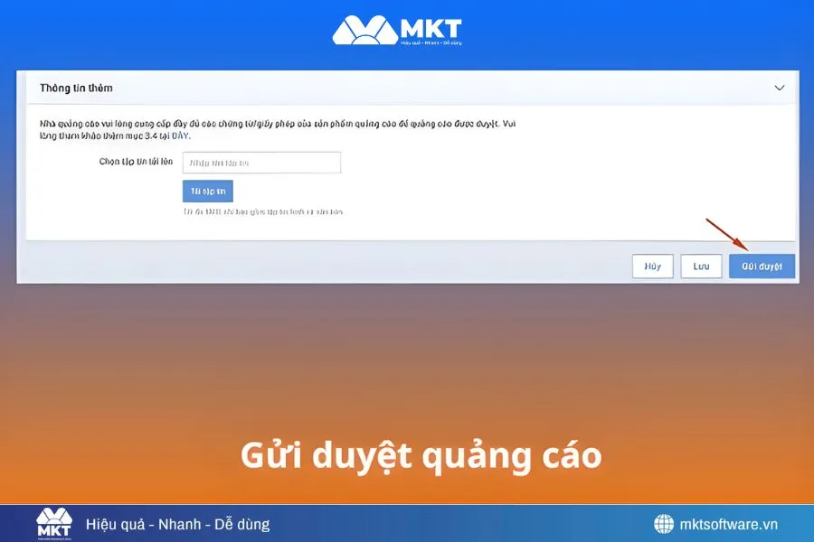 Gửi duyệt quảng cáo