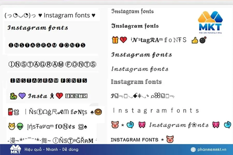 Font Chữ Instagram
