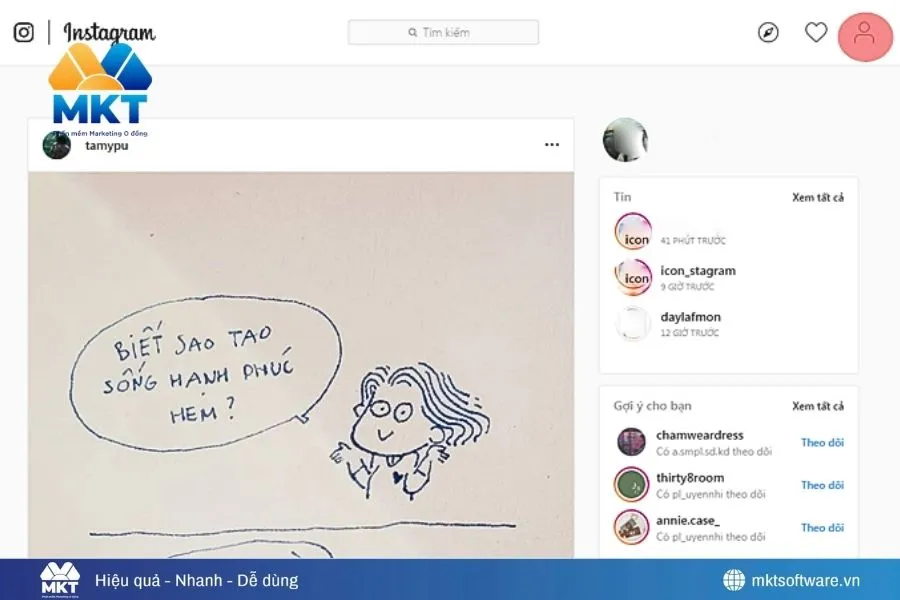 Cách đăng xuất Instagram trên máy tính