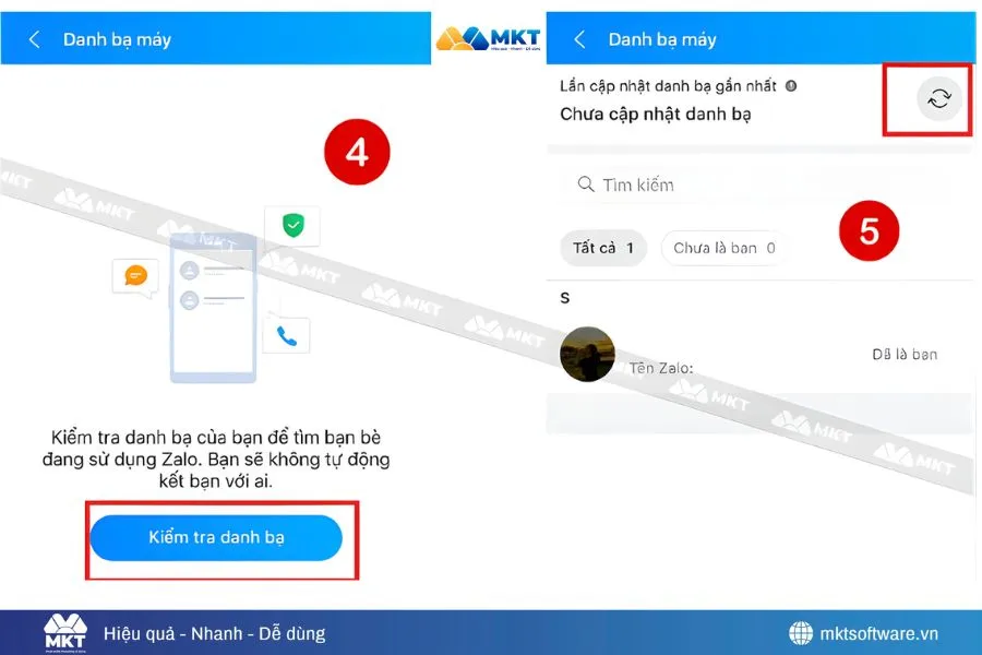 Bước 3 kiểm tra tình trạng bạn bè