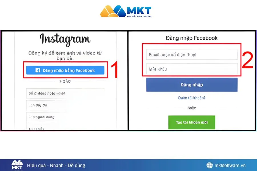 Minh họa về bước 1 và bước 2 Minh họa về bước 1 và bước 2