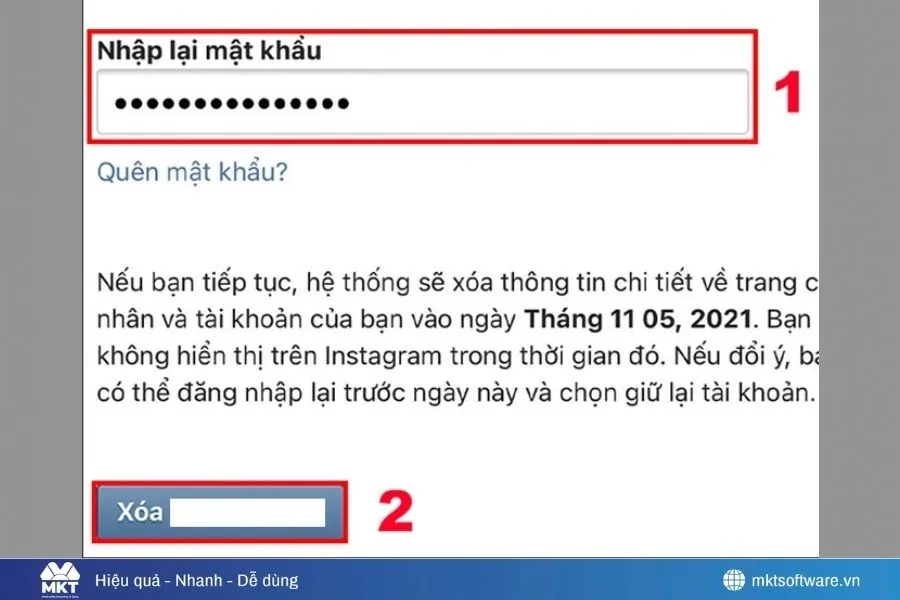 Nhập lại mật khẩu đăng nhập để xác nhận quyền sở hữu tài khoản