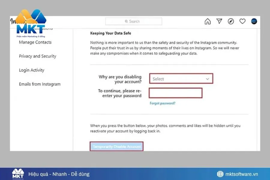 cách xóa tài khoản Instagram