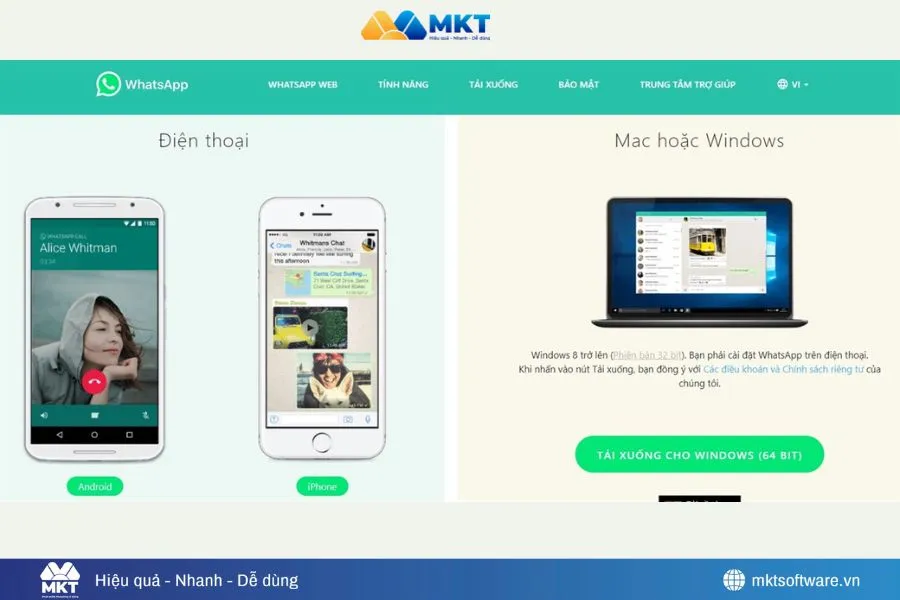 Truy cập trang website chính thức của WhatsApp