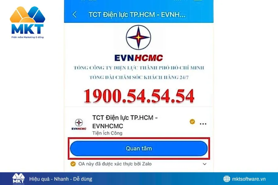 Cách đăng ký thông báo tiền điện qua Zalo đơn giản