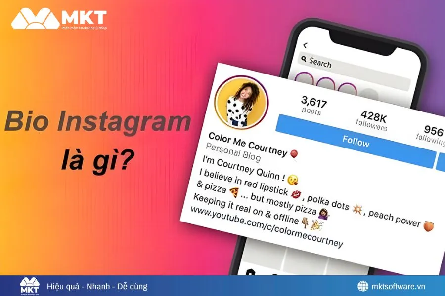 Instagram Bio là mô tả ngắn về tài khoản với 150 kí tự
