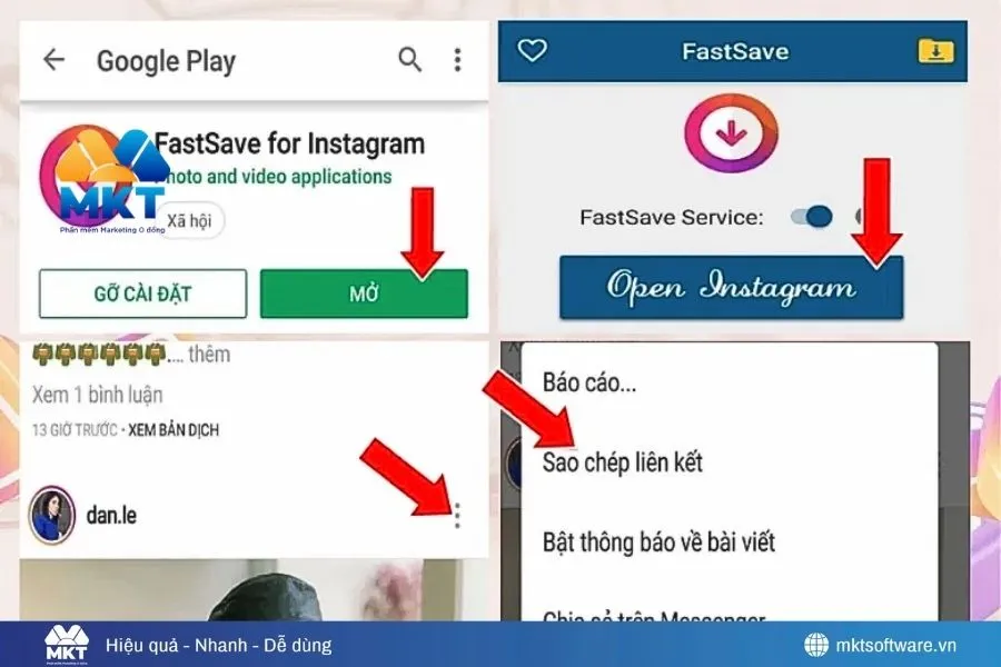 Tải avatar Instagram bằng ứng dụng