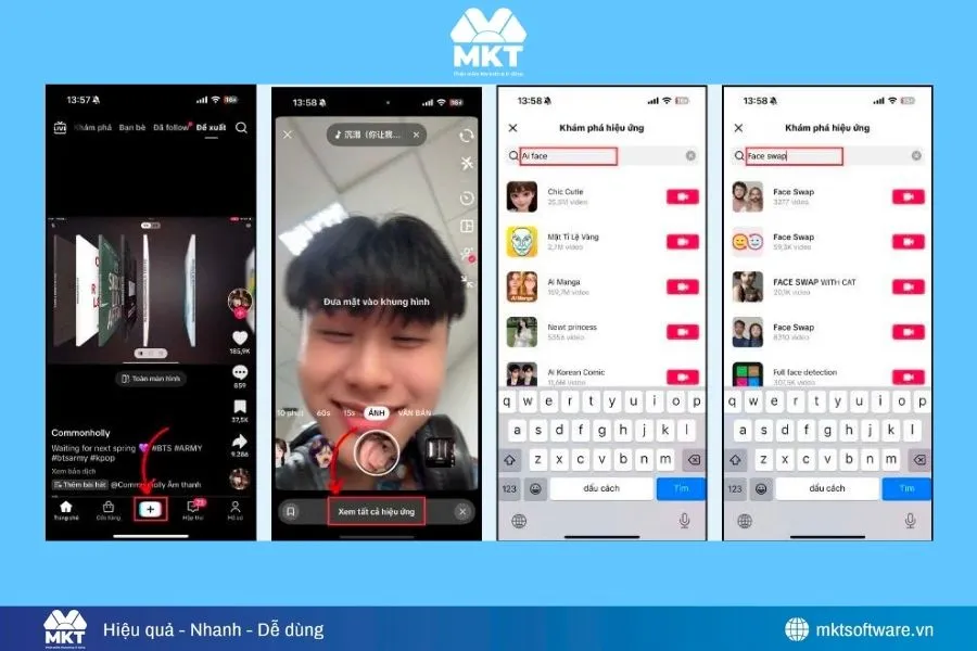 Cách ghép mặt vào video trên Tiktok bằng hiệu ứng có sẵn