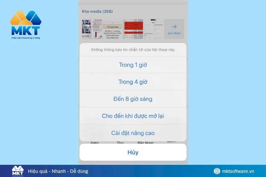 Cách tắt thông báo Zalo cho từng người, từng nhóm