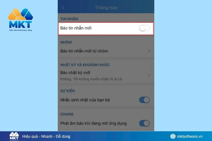 Cách tắt thông báo tin nhắn trên Zalo cho tất cả bạn bè và nhóm