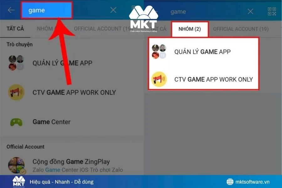Tìm nhóm bằng tên nhóm