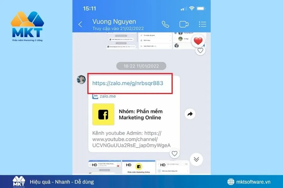 Vào lại nhóm Zalo bằng link mời 