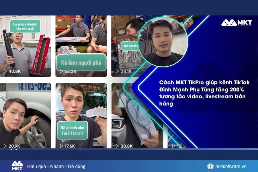 Hiệu quả của kênh TikTok Đình Mạnh Phụ Tùng sau khi dùng MKT TikPro
