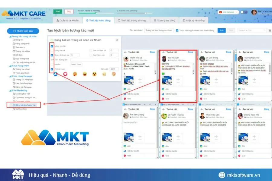 Cấu hình tự động đăng bài lên hội nhóm bất động sản và auto seeding của MKT Care